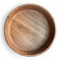 Anaya Afroz Solid Wood SEESAM Wooden Round Shape Multipurpose Serving Bowl for Breakfast Snacks Soup Serveware Salad Bowls for Home Kitchen-thumb1