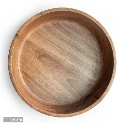 Anaya Afroz Solid Wood SEESAM Wooden Round Shape Multipurpose Serving Bowl for Breakfast Snacks Soup Serveware Salad Bowls for Home Kitchen-thumb2