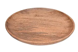 Anaya Afroz Dinner Plates, Acacia Round Wood Plates, Unbreakable Classic Plates, Easy Cleaning  Lightweight for Dishes Snack-thumb3