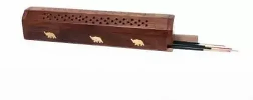 Anaya Afroz Bharat Wooden Agarbatti Stand with Ash Catcher  Dhoop Stick Holder, Agarbatti Stand Incense Holder |Wooden Incense Stick Holder for Home Diwali Decoration Office Decor Home Decor-thumb2