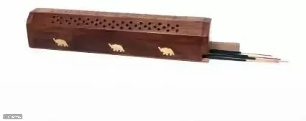 Anaya Afroz Bharat Wooden Agarbatti Stand with Ash Catcher  Dhoop Stick Holder, Agarbatti Stand Incense Holder |Wooden Incense Stick Holder for Home Diwali Decoration Office Decor Home Decor-thumb3