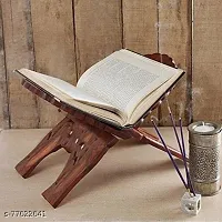 Anaya Afroz Book Reading Stand / Wooden Brown Rehal Handmade / Handcrafted Sheesham Premium Geeta Quran Bible Ramayana Holy Book Stand Book Holder Wooden Brown Rehal-thumb3