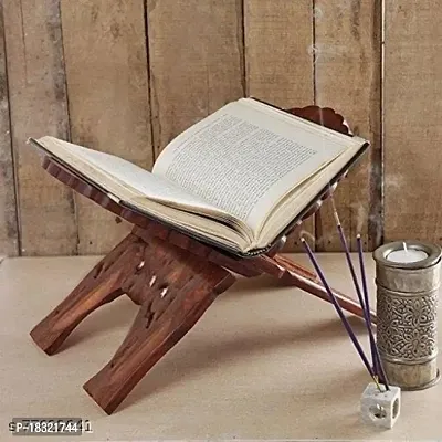 Anaya Afroz Book Reading Stand / Wooden Brown Rehal Handmade / Handcrafted Sheesham Premium Geeta Quran Bible Ramayana Holy Book Stand Book Holder Wooden Brown Rehal-thumb4