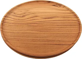 Anaya Afroz Dinner Plates, Acacia Round Wood Plates, Unbreakable Classic Plates, Easy Cleaning  Lightweight for Dishes Snack,-thumb2