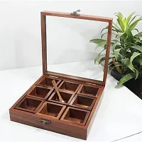 Anaya Afroz Shesham Wood -Spice Box for Kitchen Indian Wood Container with Lid Decorative Masala Dabba Organizer Handmade/Spice Storage Racks Jars-thumb4