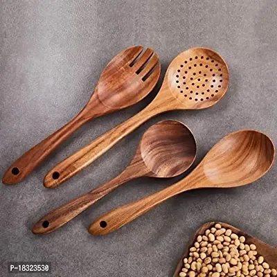 Anaya Afroz Sheesham Wooden Spatula, Ladle and Spoon | for Cooking in Non Stick Pan |100% Natural Wooden ladles and Wooden Spoons | Heat Resistant  Durable Set of 4