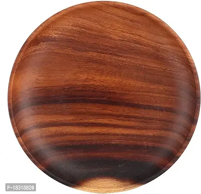 Anaya Afroz Wooden Plate/Serving Plate/Dinner Plate/platters/Decorative Plates/Cheese Serving Board/Pizza Serving Plate for Home and Kitchen (Size=10 INCH) in Sheesham Wood-thumb3