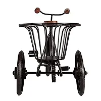 Anaya Afroz Iron  Wooden/Metal Rickshaw Cycle for Flower Basket Holder/Pot Decorative and Corporate Gift Item Decorative Showpiece-thumb2