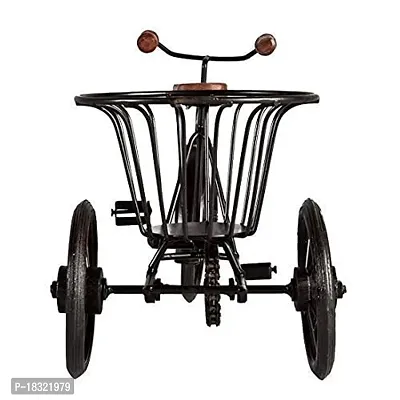 Anaya Afroz Iron  Wooden/Metal Rickshaw Cycle for Flower Basket Holder/Pot Decorative and Corporate Gift Item Decorative Showpiece-thumb3
