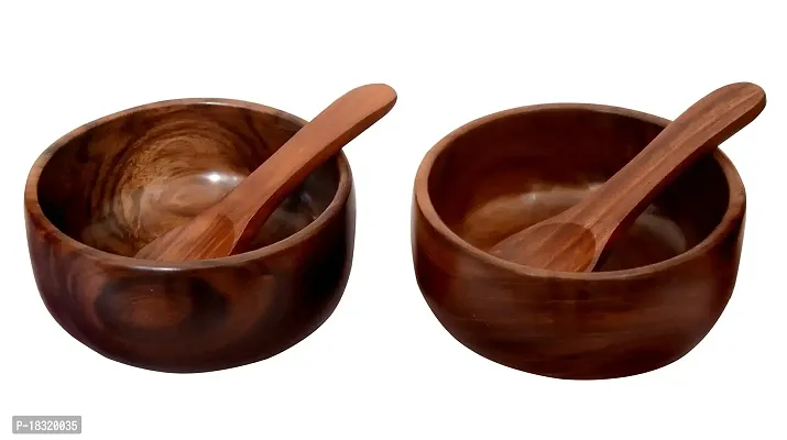 Anaya Afroz Wooden Bowl Shesham Wood Bowl for Serve Snacks Desert Soup Multipurpose uses