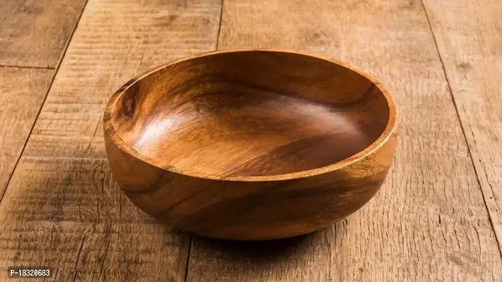 Anaya Afroz Wood Serving Snacks Bowl/Salad Bowl Mango Wood with Hand Carved Size;- 18X5 cm