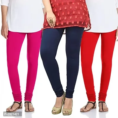 Women's Cotton Solid Leggings (Pack of 3)