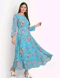 Elegant Georgette Printed Gown For Women-thumb1