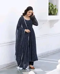 Elegant Georgette Printed Gown With Dupatta For Women-thumb2