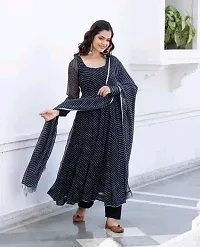 Elegant Georgette Printed Gown With Dupatta For Women-thumb3