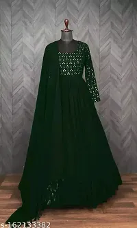 Elegant Georgette Embellished Gown With Dupatta For Women-thumb1