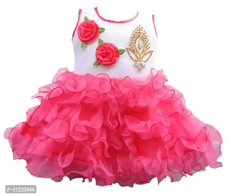 Stylish Pink Net Dress For Girls