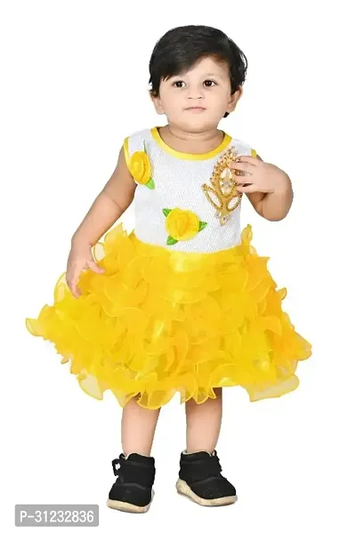 Stylish Yellow Net Dress For Girls