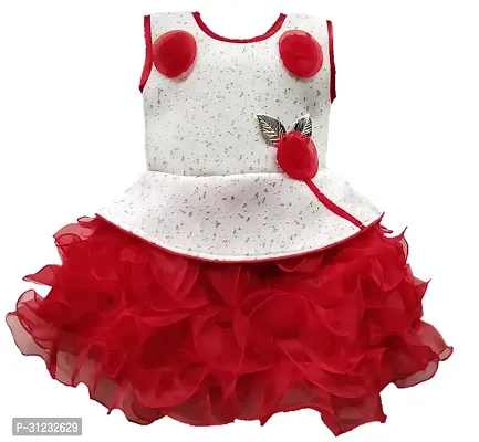 Stylish Red Net Dress For Girls