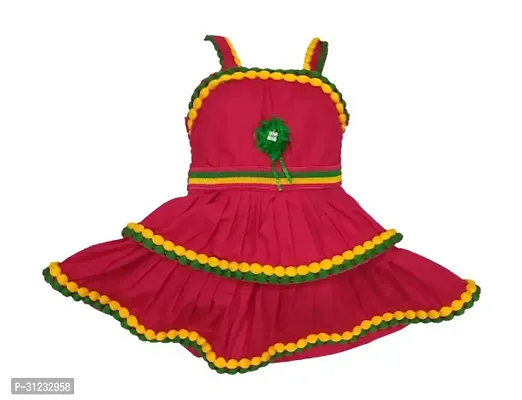 Stylish Maroon Cotton Dress For Girls