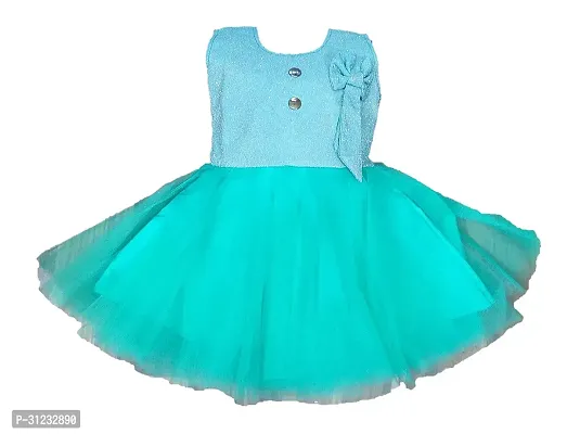 Stylish Turquoise Cotton Dress For Girls