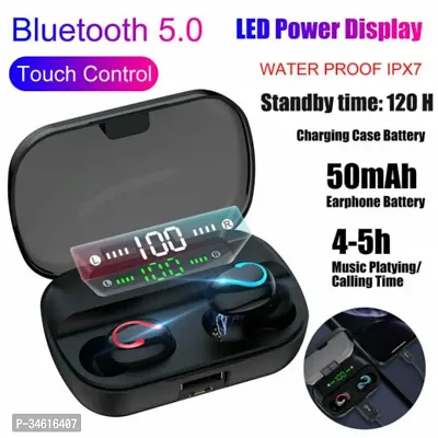 M10 TWS Bluetooth Wireless Earbuds With 2000 mAh Power Bank Charging System Bluetooth  (Black, True Wireless)-thumb0