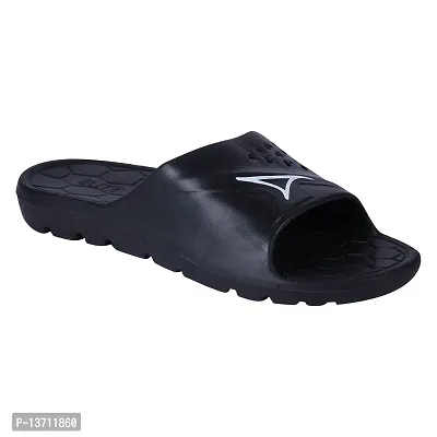 TRZ Men's Comfortable Flip Flop (Black, numeric_8)