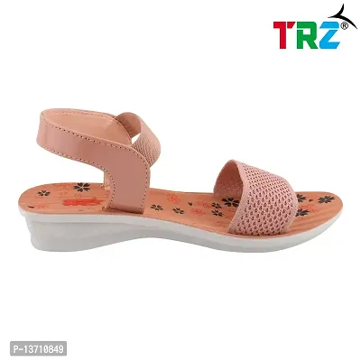 TRZ WOMENS COMFORTABLE SANDAL(Color- PEACH, Size- 4)-thumb2