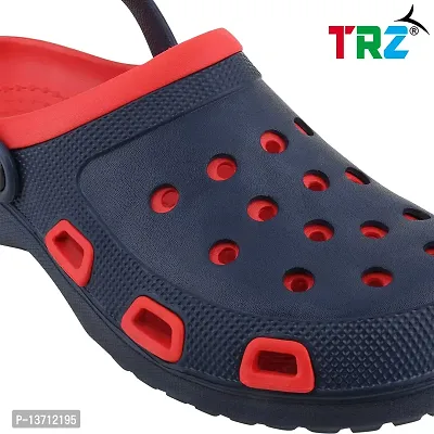 TRZ Men's Comfortable Clogs (RED-NBLUE, Numeric_10)-thumb4