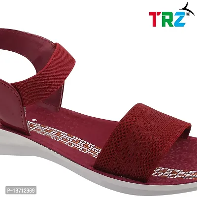 TRZ WOMENS COMFORTABLE SANDAL(Color- CHERRY, Size- 7)-thumb3