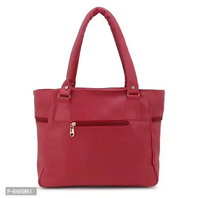 Maroon Pu Self Pattern Handbags For Women-thumb3