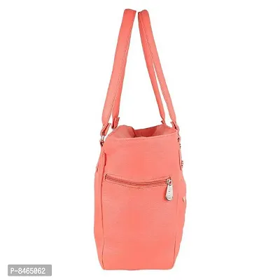 Elegant Peach PU Handbags For Women-thumb3