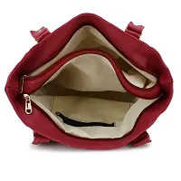 Maroon Pu Self Pattern Handbags For Women-thumb1