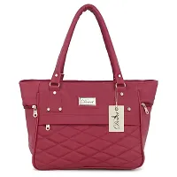 Maroon Pu Self Pattern Handbags For Women-thumb4
