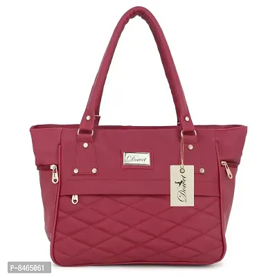Maroon Pu Self Pattern Handbags For Women-thumb5