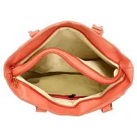 Elegant Peach PU Handbags For Women-thumb1