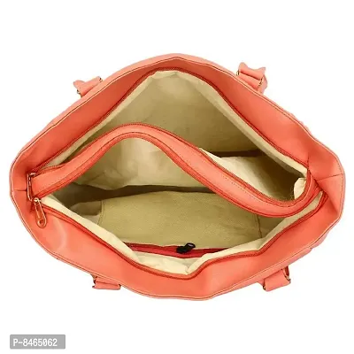 Elegant Peach PU Handbags For Women-thumb2