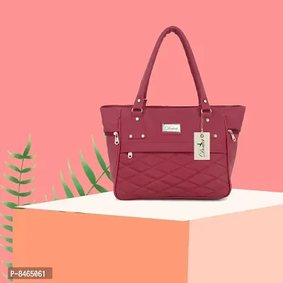 Maroon Pu Self Pattern Handbags For Women