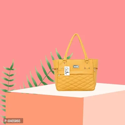 Elegant Yellow PU Handbags For Women-thumb0