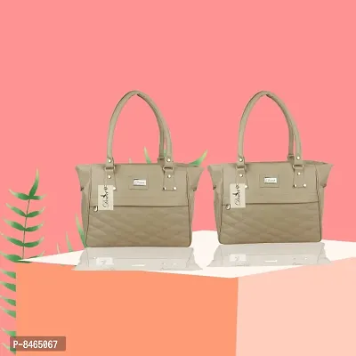 Elegant Beige PU Handbags For Women-thumb0