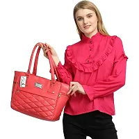 Elegant Pink PU Handbags For Women- Pack Of 2-thumb3