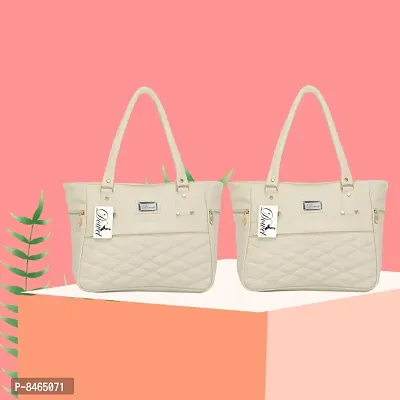 Elegant Grey PU Handbags For Women- Pack Of 2-thumb0