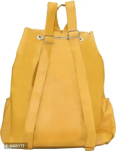 Stylish Yellow PU Backpacks For Women-thumb4