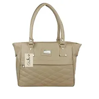 Stylish Beige PU  Handbags For Women-thumb1