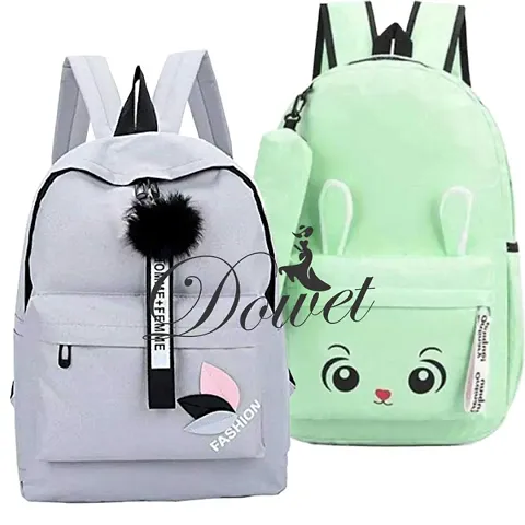 Stylist Pu Backpacks For Women Pack Of 2