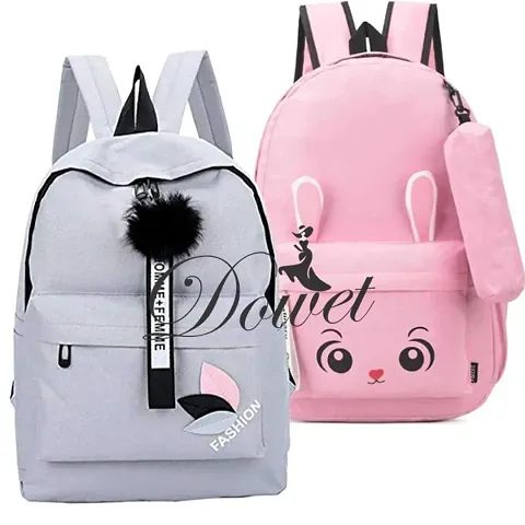 Stylist Pu Backpacks For Women Pack Of 2