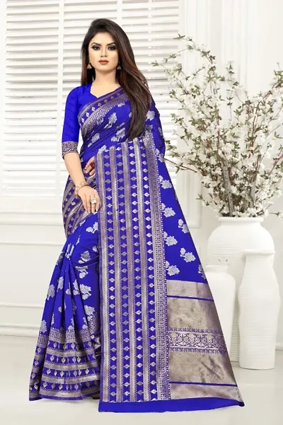 Beautiful Art Silk Jacquard Saree with Blouse piece