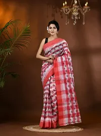 Trendy Handloom Cotton Printed Saree Without Blouse Piece-thumb1