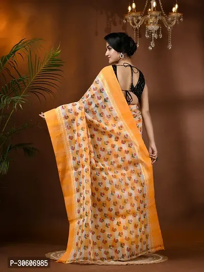 Trendy Handloom Cotton Printed Saree Without Blouse Piece-thumb5