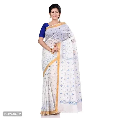 Stylish Fancy Cotton Saree With Blouse Piece For Women-thumb0